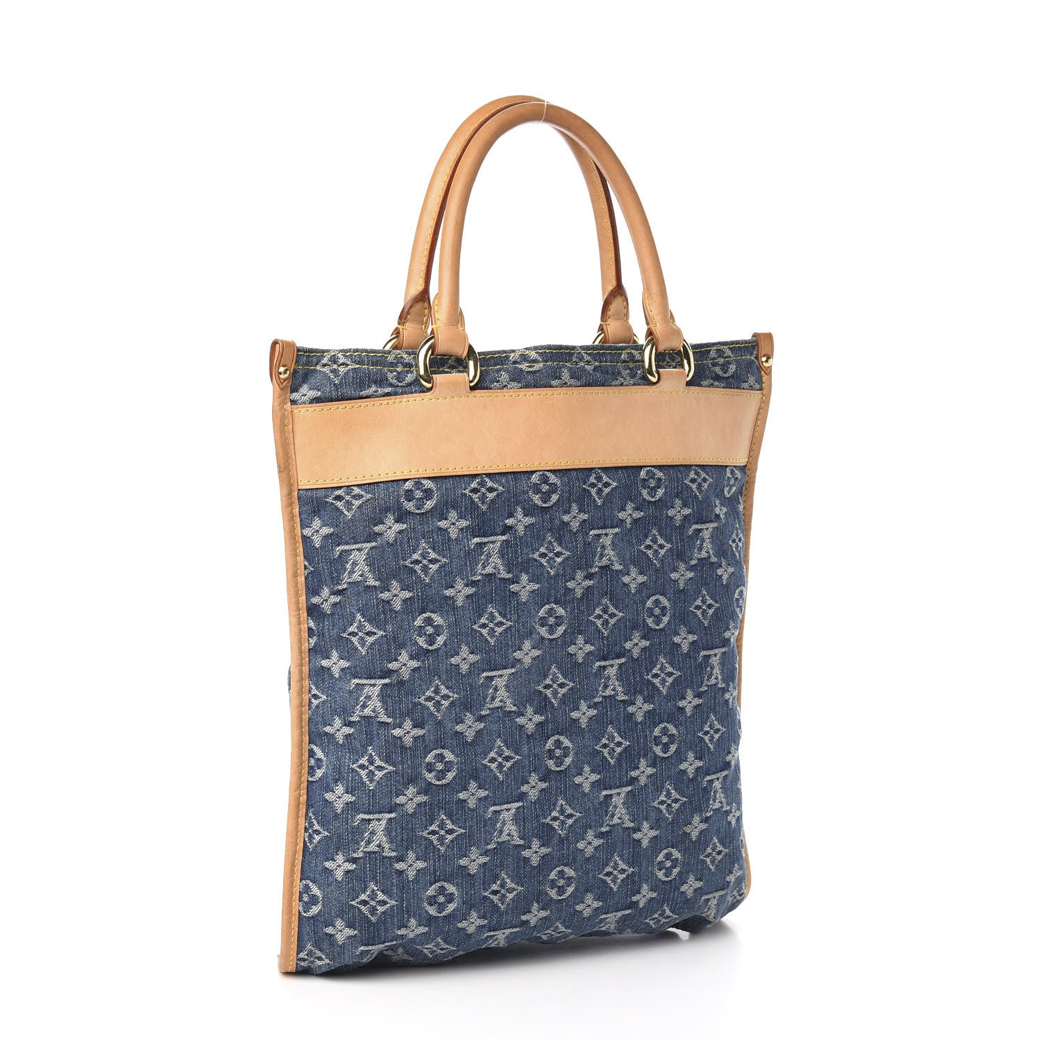 Louis Vuitton Monogram Denim Sac Plat Blue 3 of 9