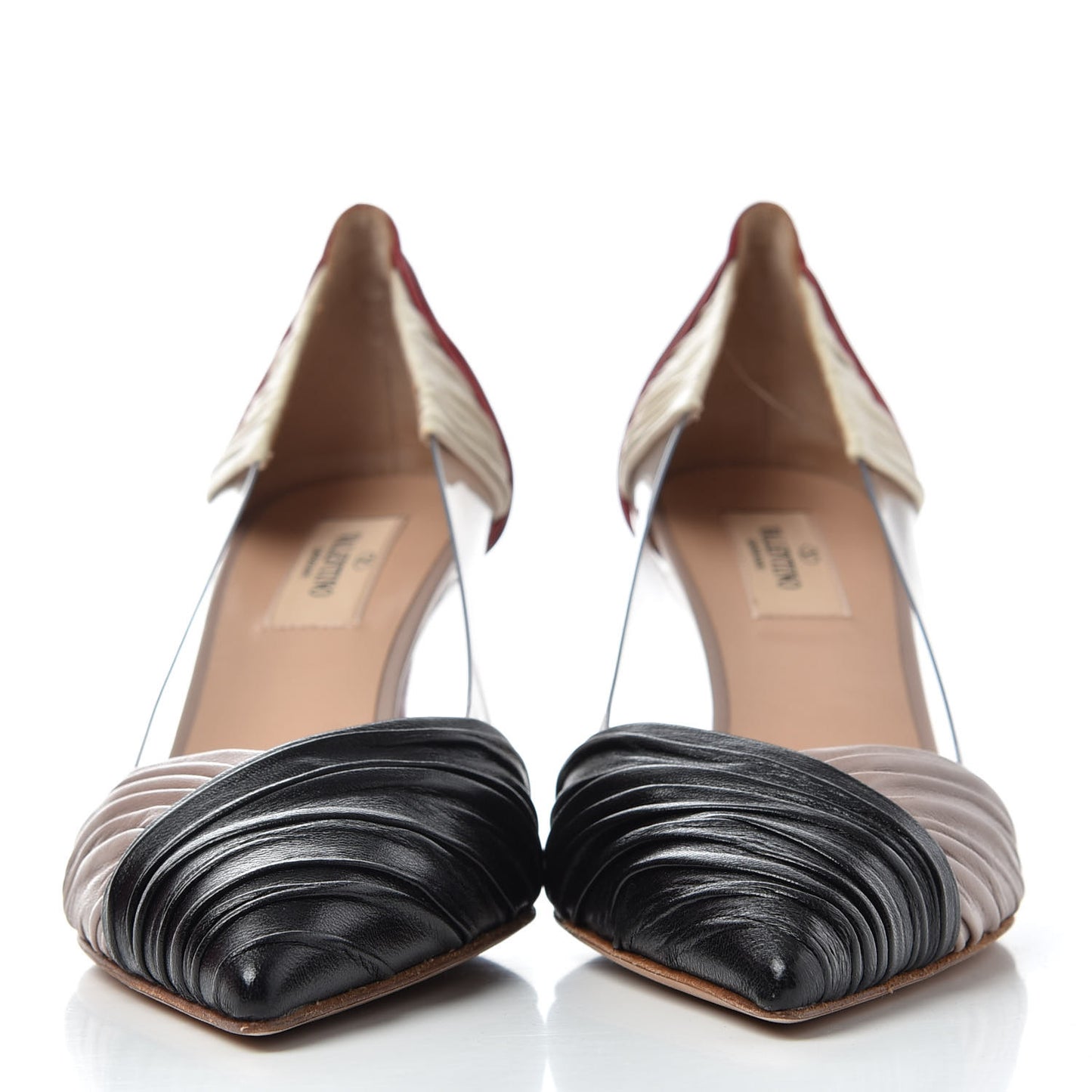 Ruched Lambskin PVC B-Drape Pumps 37.5 Multicolor