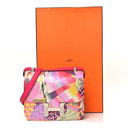 Hermes Swift Silk Marble Printed Constance 24 Rose Azalee Rose Mexico 11 of 11