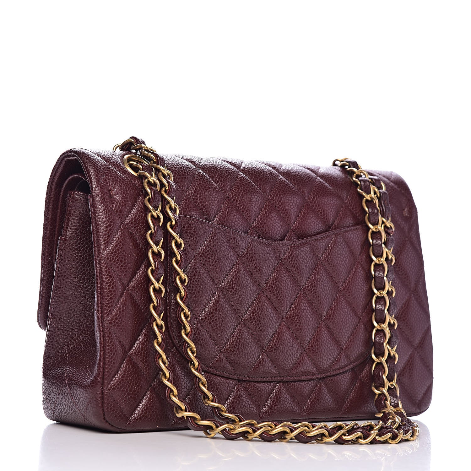 Chanel Caviar Quilted Medium Double Flap Dark Red 3 of 12