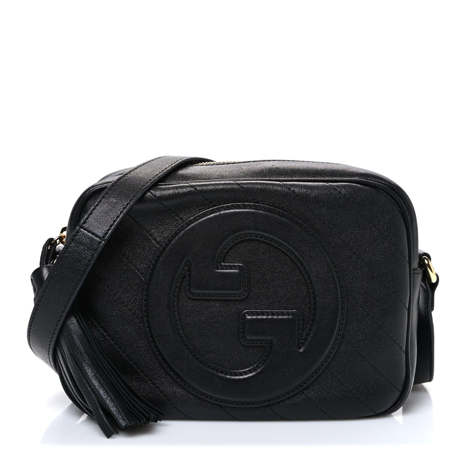 Gucci Sakai Be Green Calfskin Diagonal Stitched Small Blondie Shoulder Bag Black 1 of 10