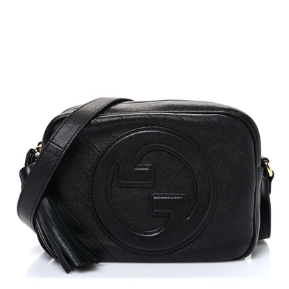 Gucci Sakai Be Green Calfskin Diagonal Stitched Small Blondie Shoulder Bag Black 1 of 10