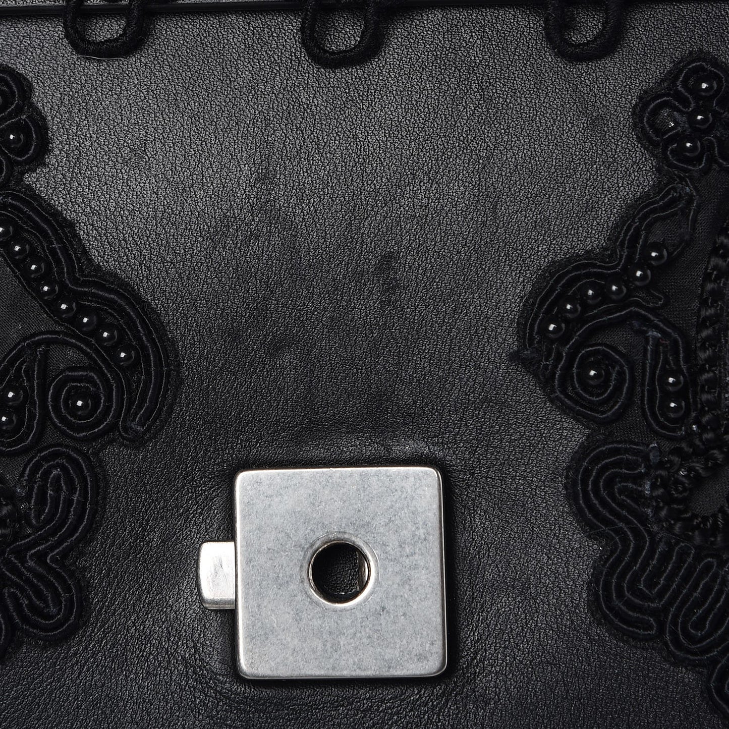 Calfskin Embroidered Medium Dionysus Shoulder Bag Black