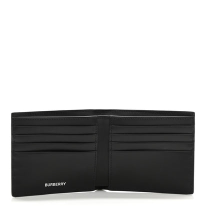 Burberry Calfskin Embossed TB Print Bi-Fold Wallet Black White 5 of 8
