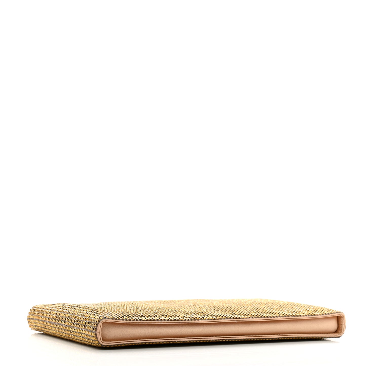 Satin Swarovski Crystal Wristlet Pouch Gold