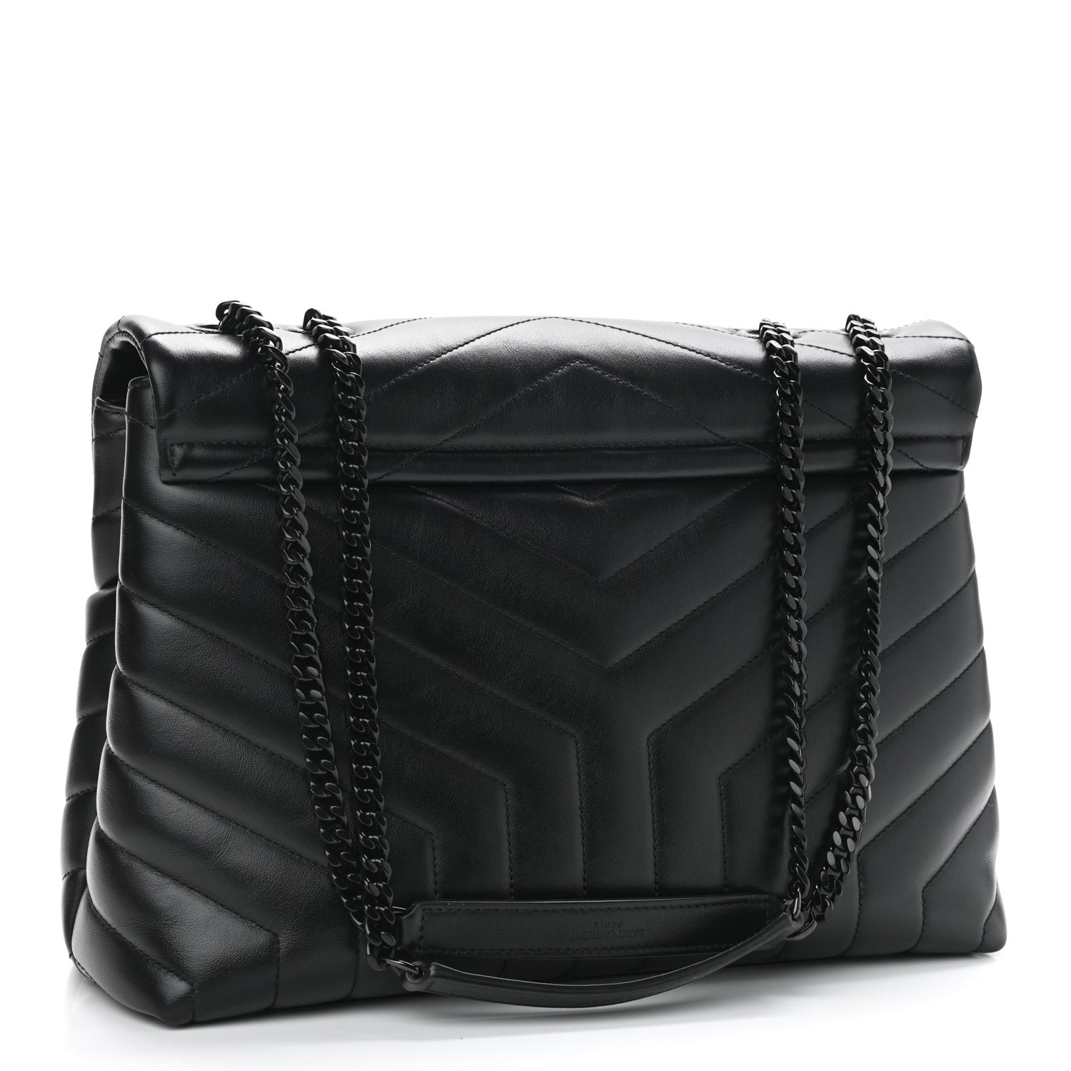 Saint Laurent Calfskin Y Quilted Monogram Medium Loulou Chain Satchel Black 3 of 11