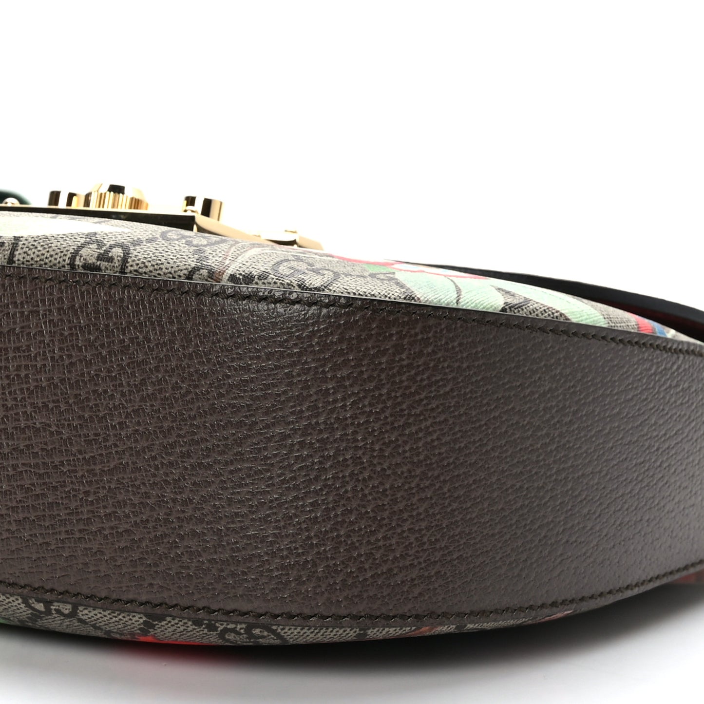GG Supreme Monogram Tian Web Medium Padlock Messenger Shoulder Bag Beige Multicolor New Acero