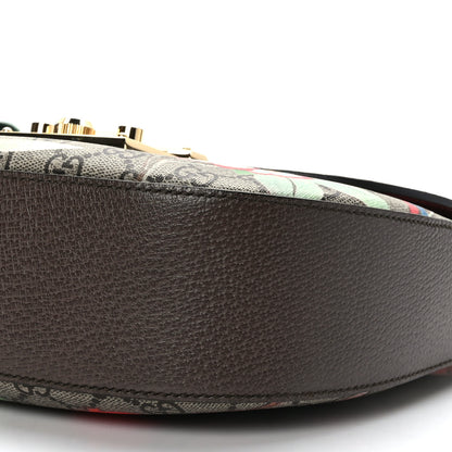 Gucci GG Supreme Monogram Tian Web Medium Padlock Messenger Shoulder Bag Beige Multicolor New Acero 10 of 10