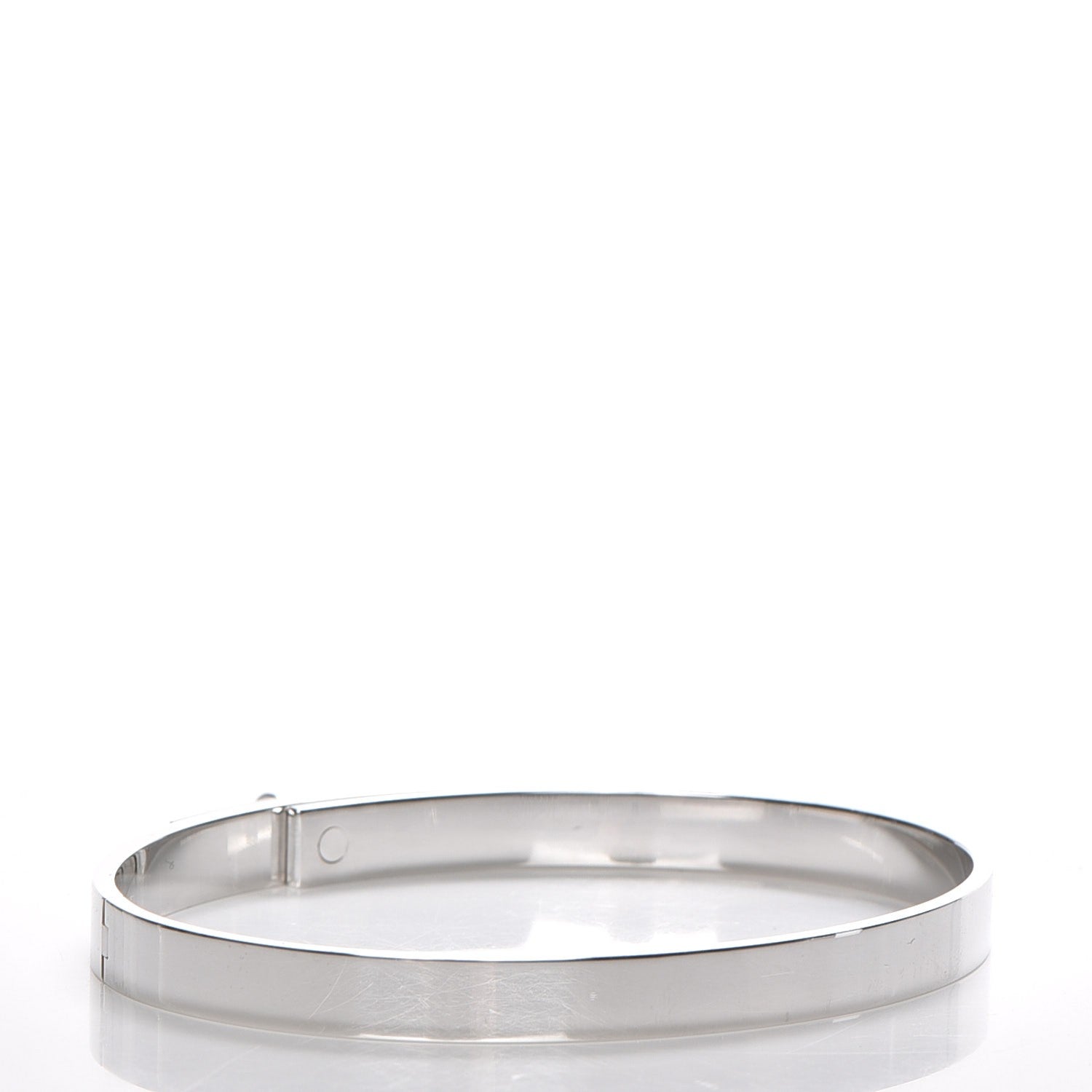 Hermes 18K White Gold Diamond PM Kelly Bracelet LG 3 of 5
