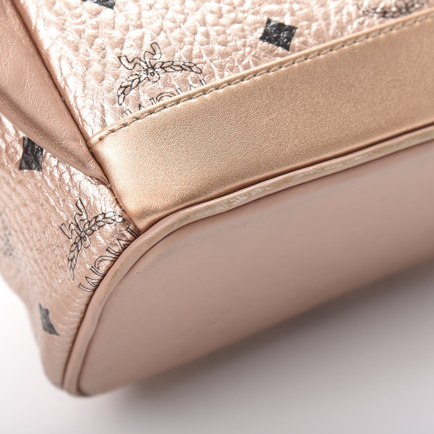 Metallic Visetos Side Stud Mini Stark Backpack Champagne Gold