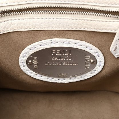 Fendi Mink Fur Cuoio Romano Selleria Pequin Mini Adele Bag Yellow White 6 of 15