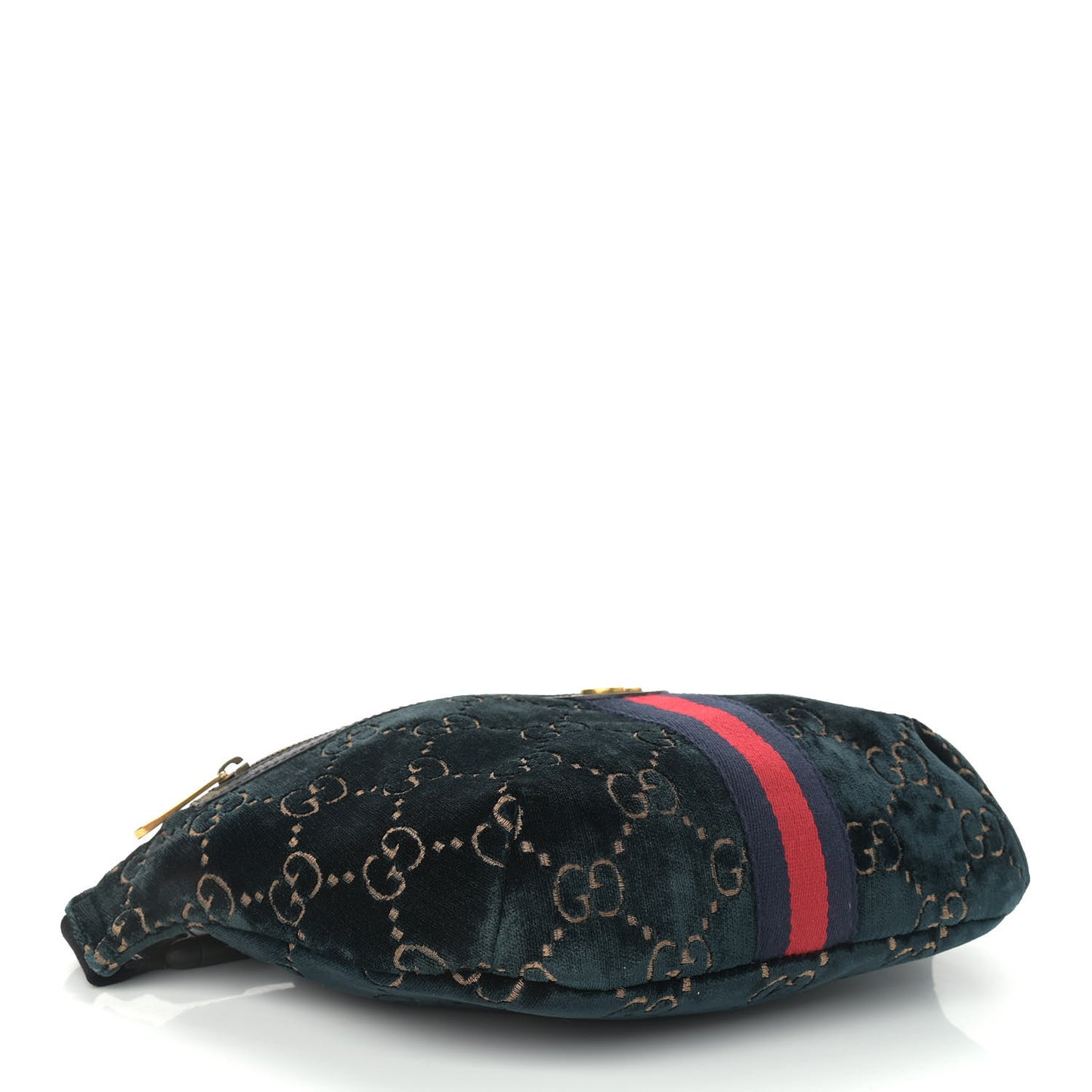 Velvet GG Monogram Web Belt Bag Blue Beige