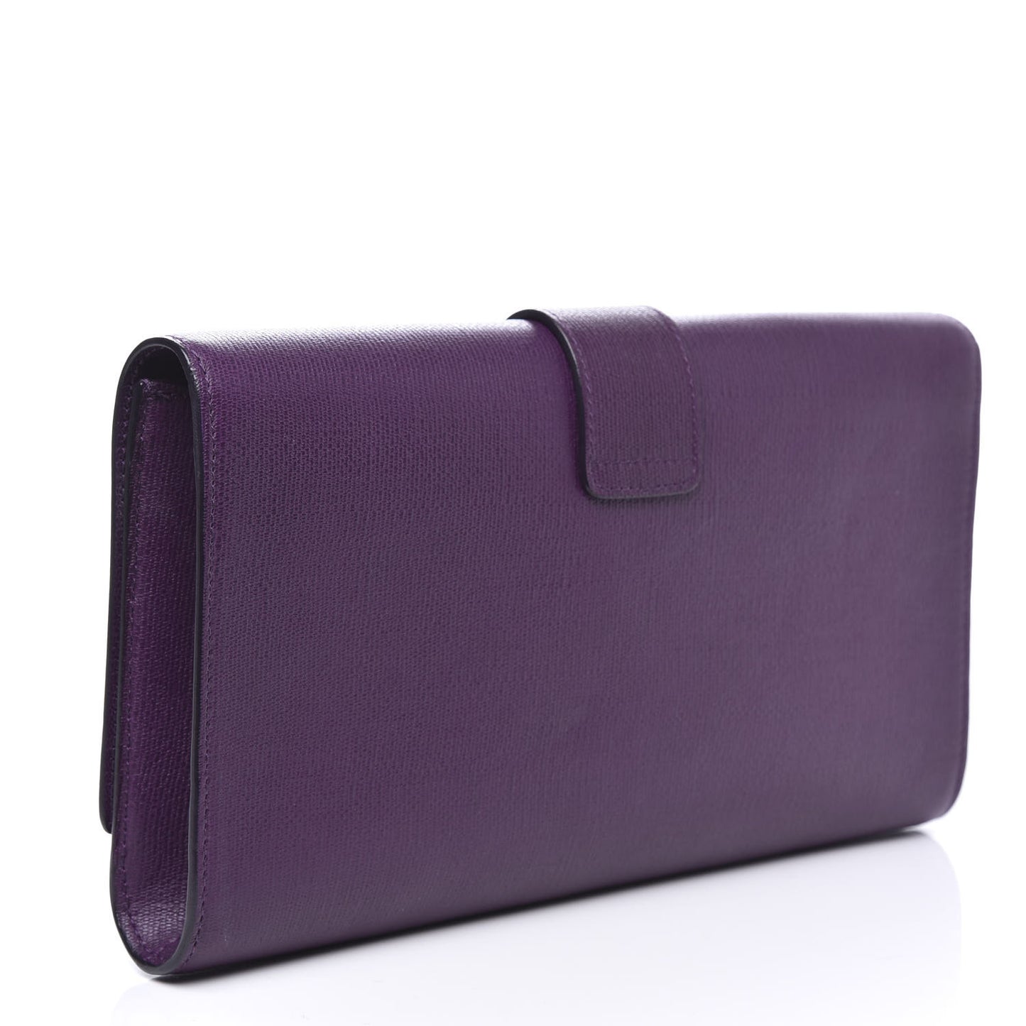 Textured Calfskin Y Ligne Clutch Purple