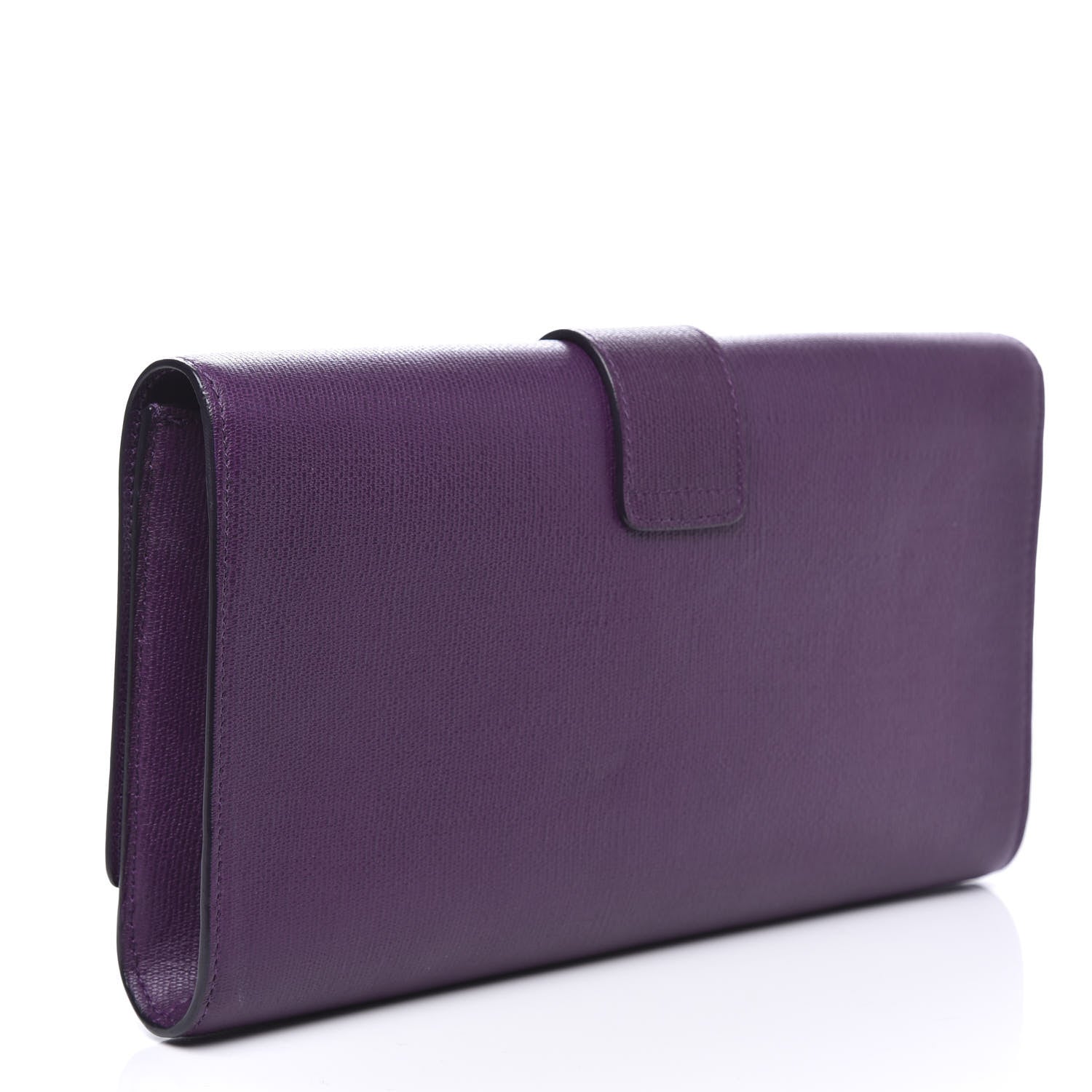 Saint Laurent Textured Calfskin Y Ligne Clutch Purple 2 of 9