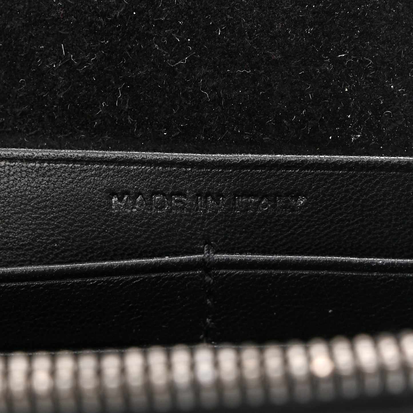Metallic Calfskin Classic Monogram Kate Tassel Chain Wallet Gun Metal