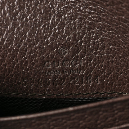Gucci GG Supreme Monogram Textured Calfskin Web Ophidia Card Case Wallet Beige Ebony New Acero 6 of 6