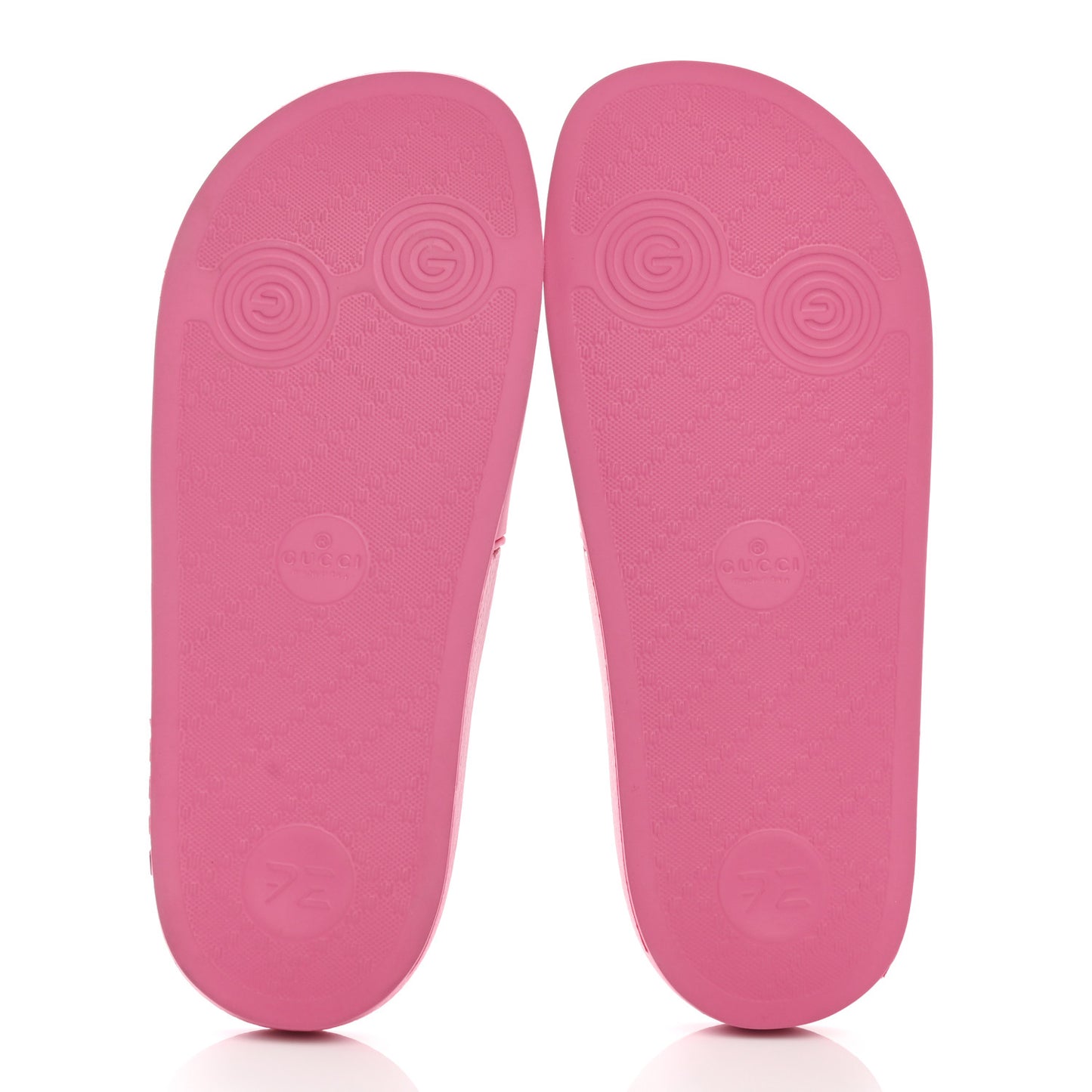 Rubber Womens Logo Slide Sandals 37 Fuchsia