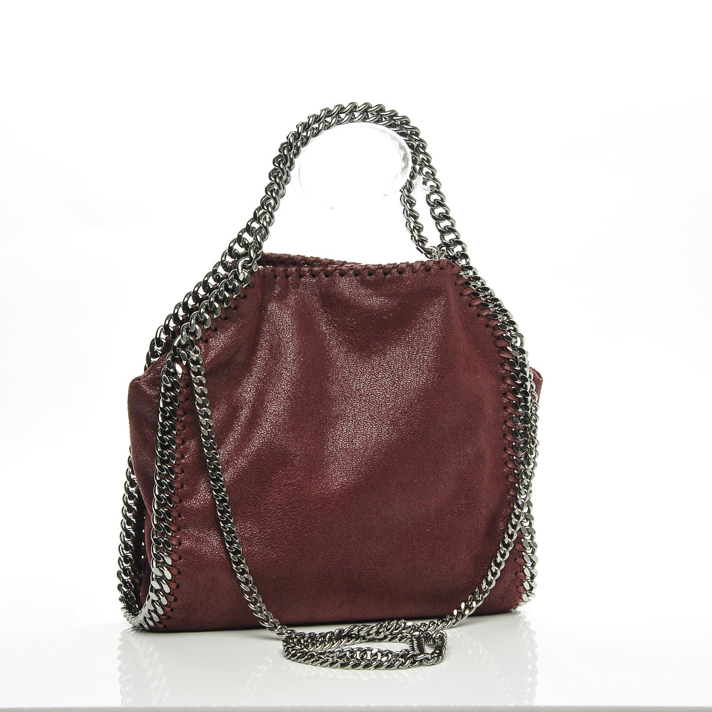 Shaggy Deer Mini Falabella Fold Over Tote Plum