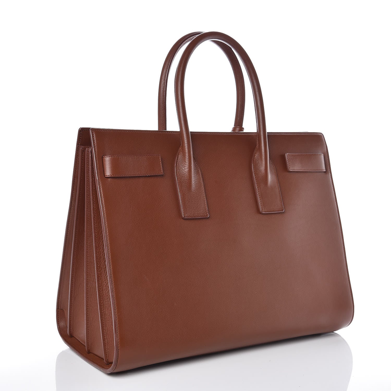 Saint Laurent Calfskin Large Sac De Jour Carryall Cognac 3 of 10