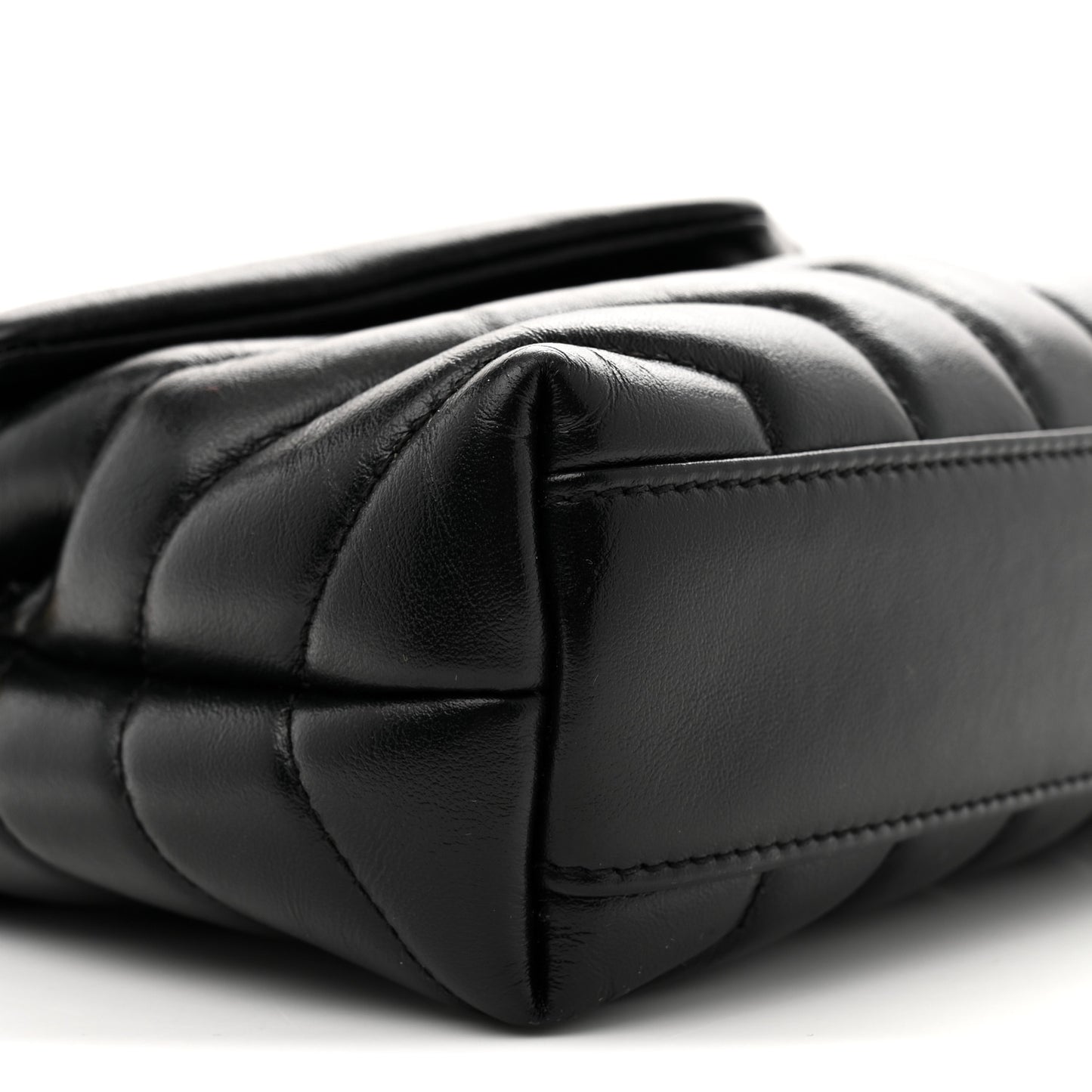 Calfskin Y Quilted Monogram Toy Loulou Crossbody Bag Black