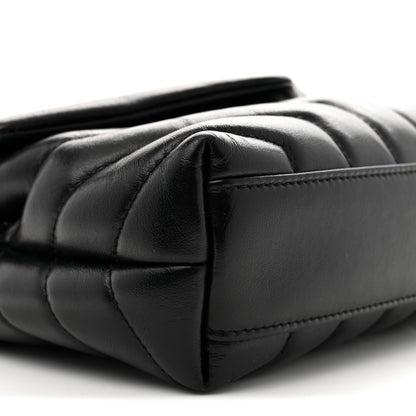 Saint Laurent Calfskin Y Quilted Monogram Toy Loulou Crossbody Bag Black 9 of 11