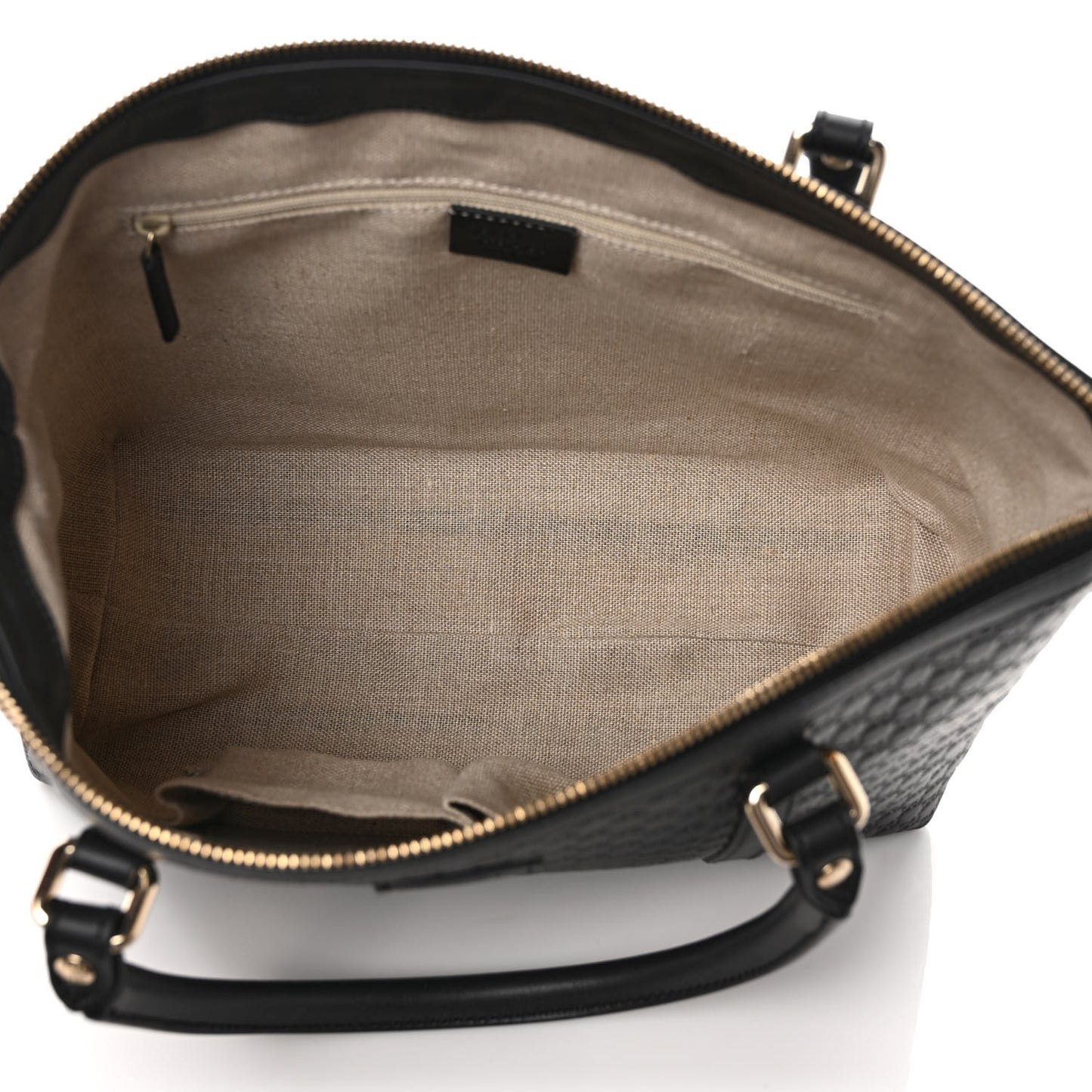 Soft Microguccissima Small Zippered Satchel Black