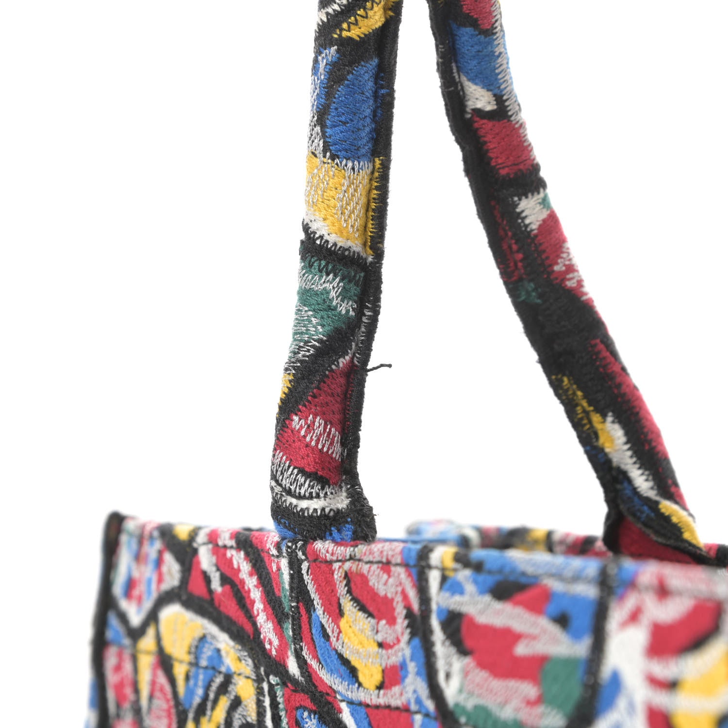 Christian Dior Canvas Embroidered Butterfly Book Tote Black Multicolor 11 of 12