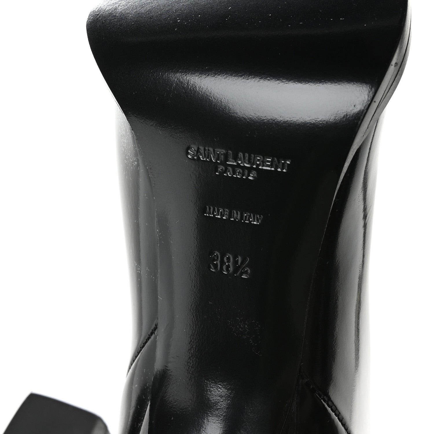 Saint Laurent Vitello Marilyn Nina 95 Knee High Boots 38.5 Black 7 of 10