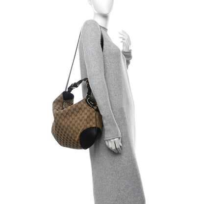 Gucci Monogram Medium Patti Stud Hobo Black 2 of 14