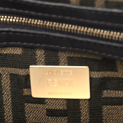 Fendi Fabric Jacquard FF 1974 Medium Baguette Tobacco Moro Black 6 of 9