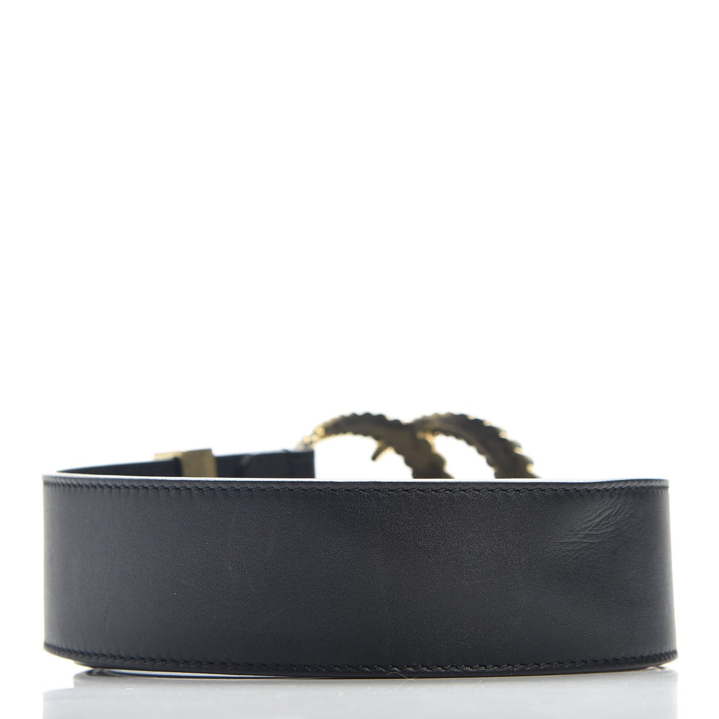 Moon Calfskin Torchon Double G 40mm Belt 90 36 Black