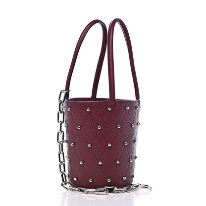 Alexander Wang Pebbled Calfskin Mini Roxy Bucket Bag Burgundy 3 of 9