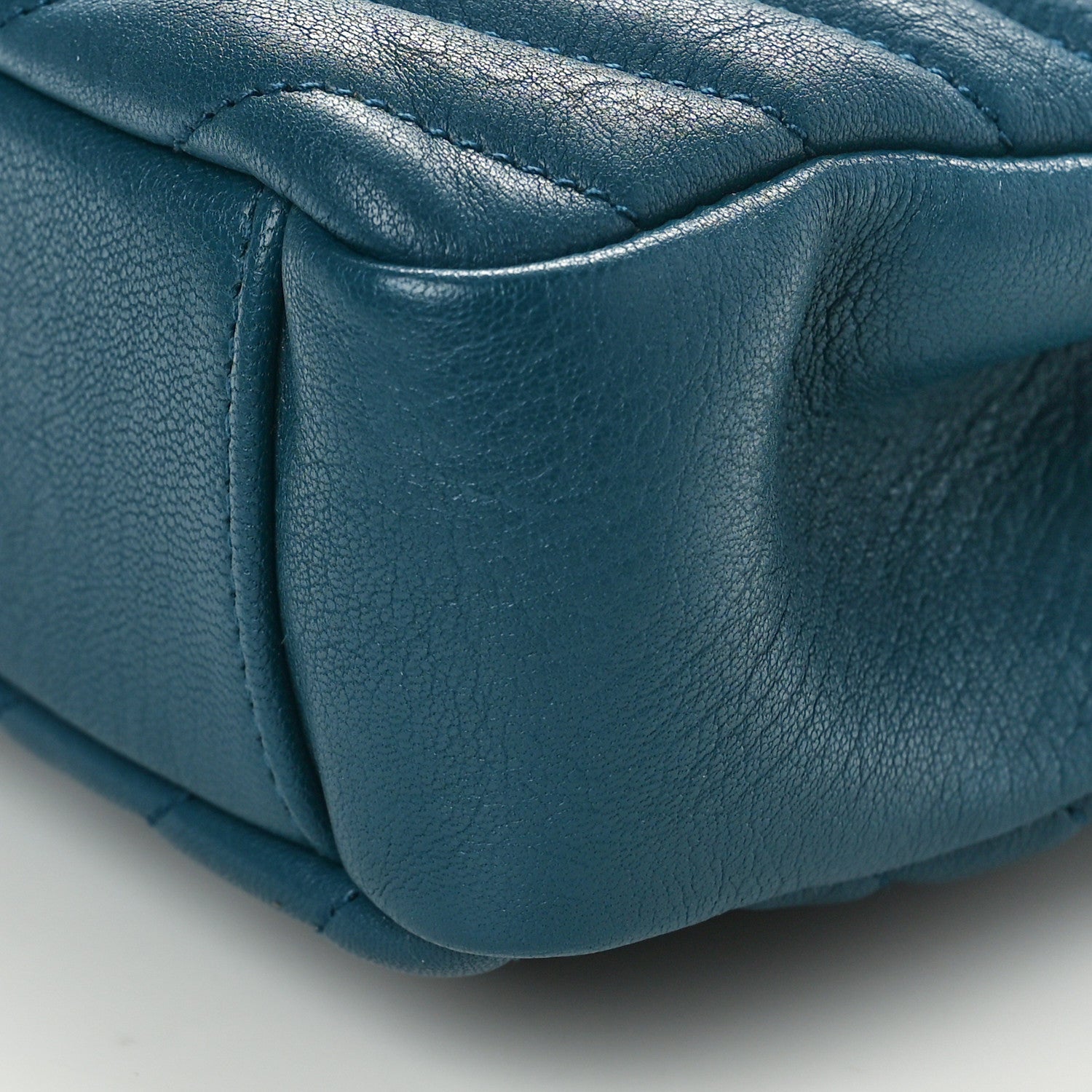 Saint Laurent Sheepskin Matelasse Chevron Monogram Medium College Bag Petrol Green 11 of 11