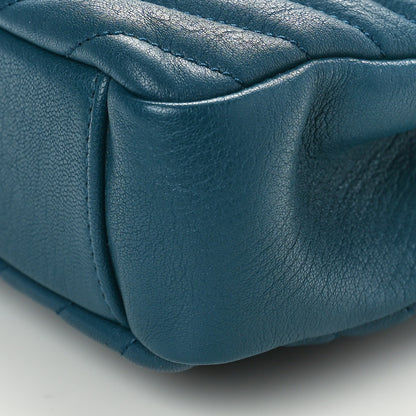 Saint Laurent Sheepskin Matelasse Chevron Monogram Medium College Bag Petrol Green 11 of 11
