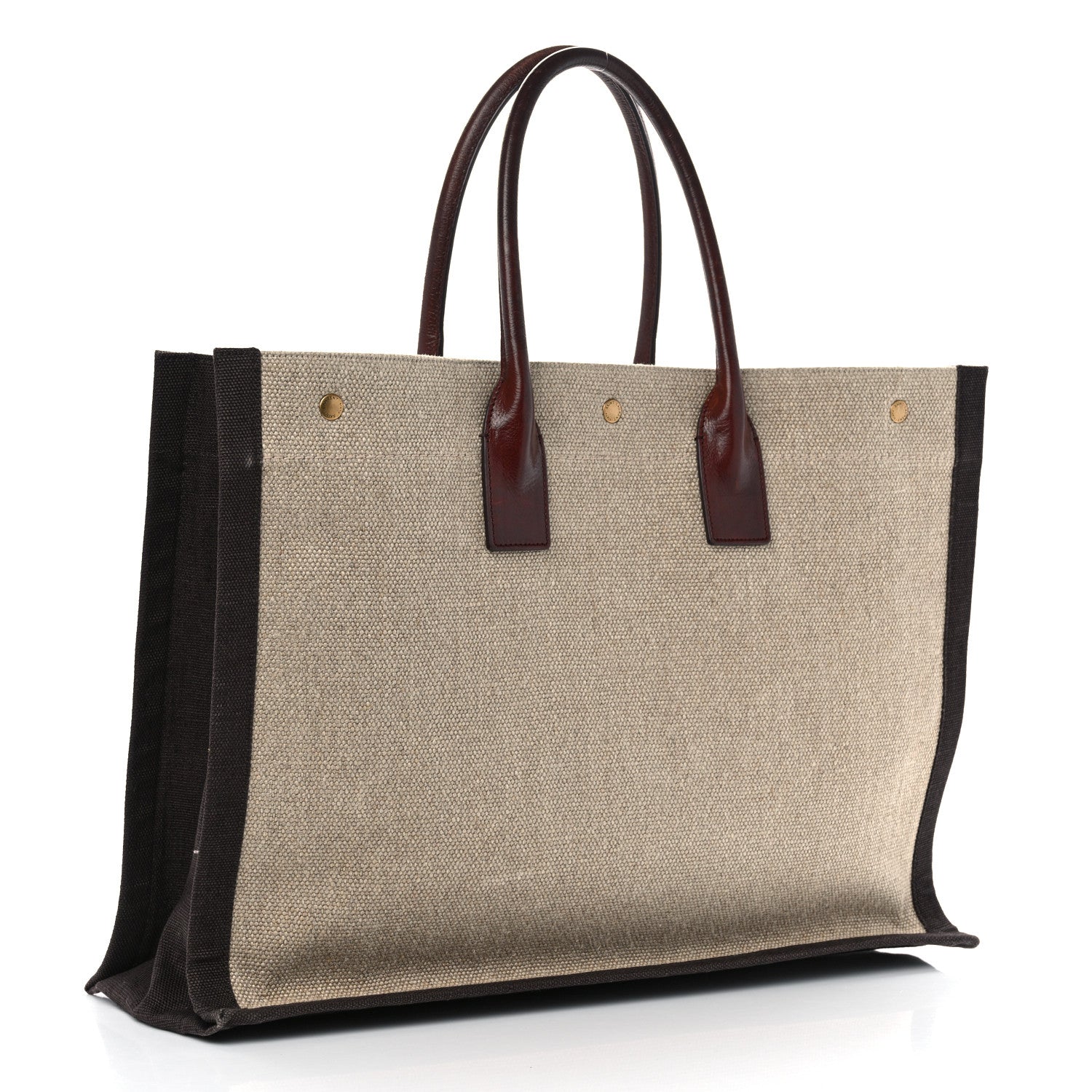 Saint Laurent Linen Calfskin Rive Gauche Tote Natural 3 of 14