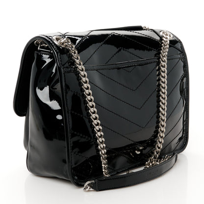 Saint Laurent Patent Matelasse Monogram Medium Niki Chain Satchel Black 3 of 10