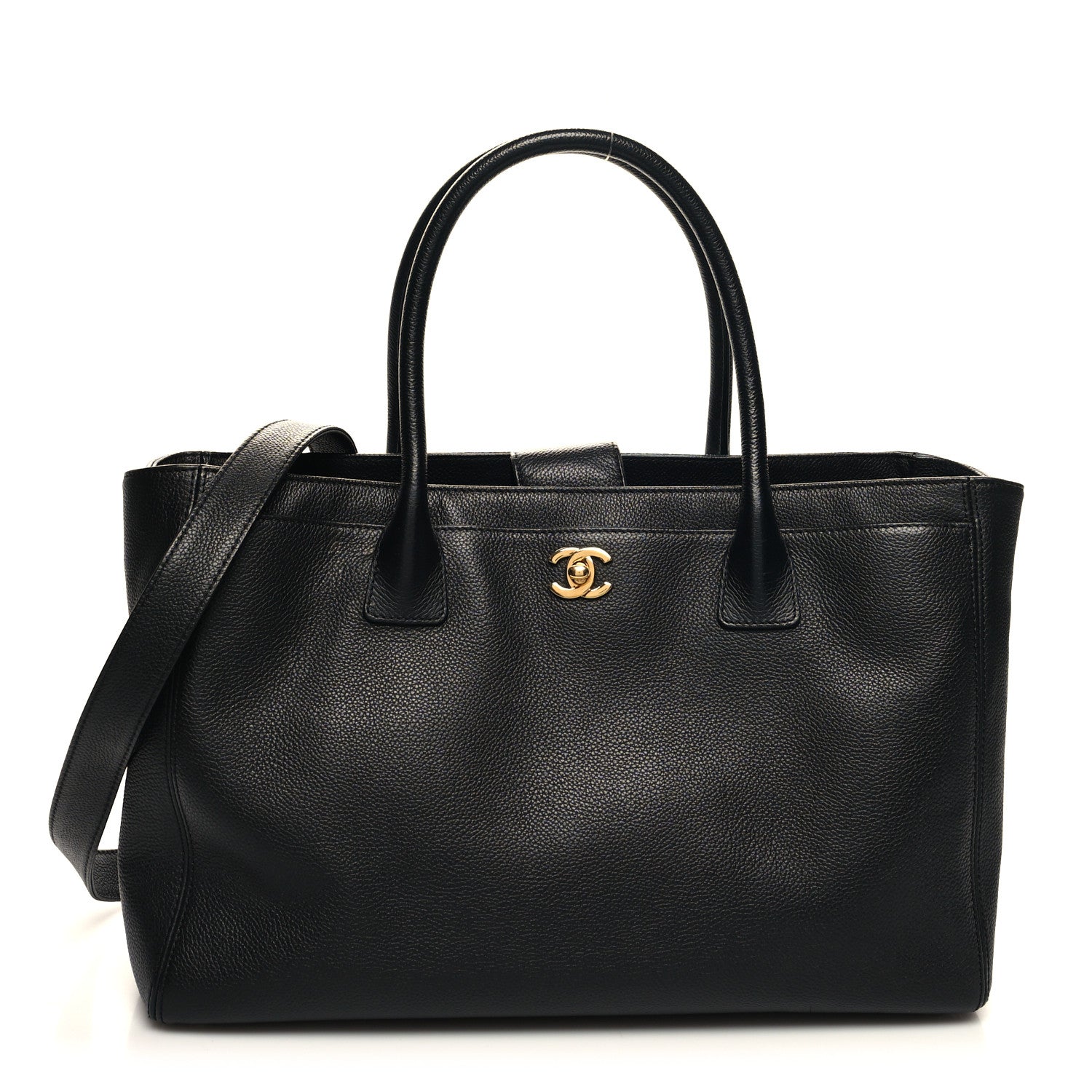 Chanel Calfskin Cerf Executive Shopper Tote Black 3 of 12