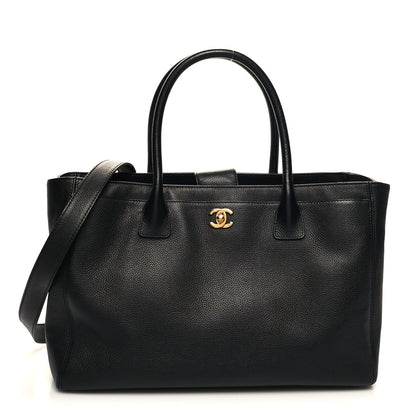 Chanel Calfskin Cerf Executive Shopper Tote Black 3 of 12