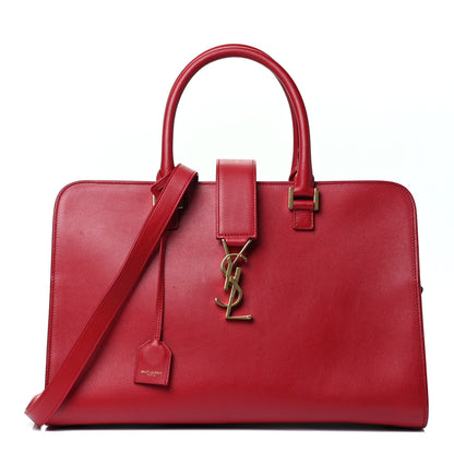 Saint Laurent Smooth Calfskin Medium Monogram Cabas Red 1 of 4
