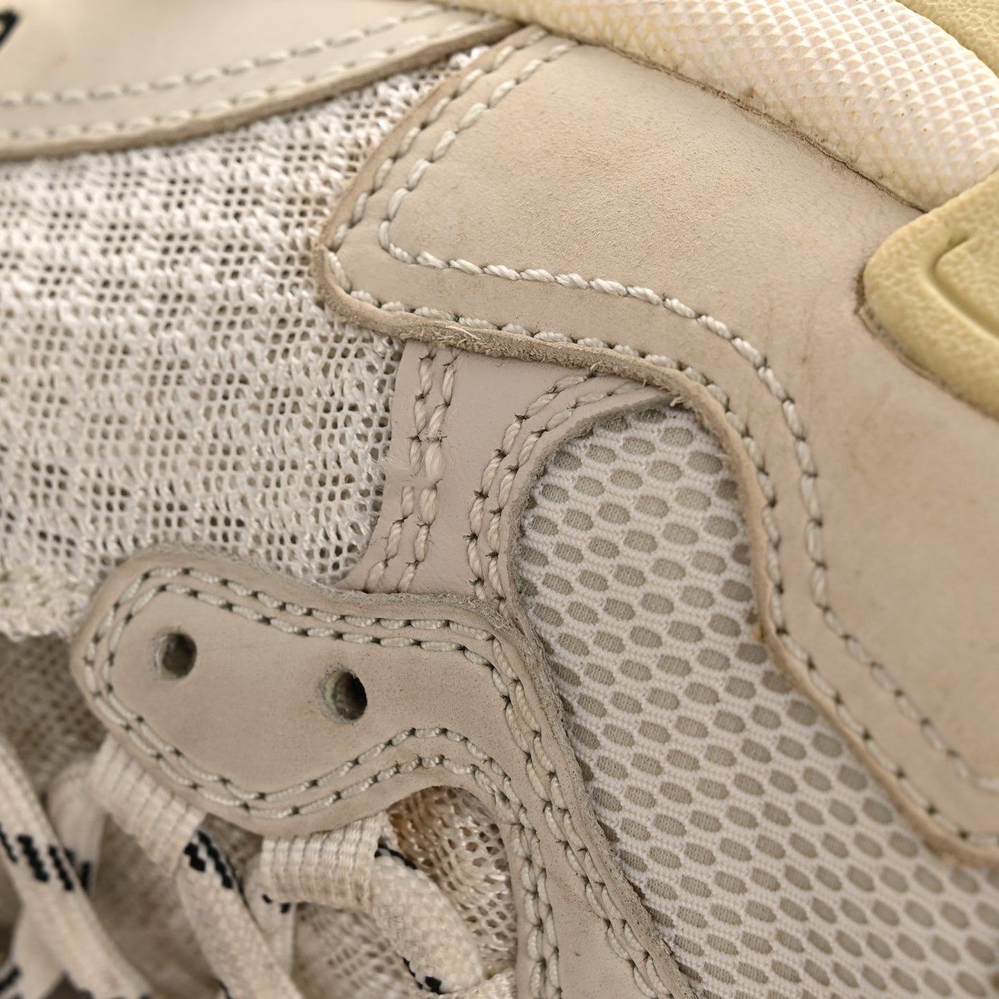 Fabric Mesh Womens Triple S Sneakers 38 White