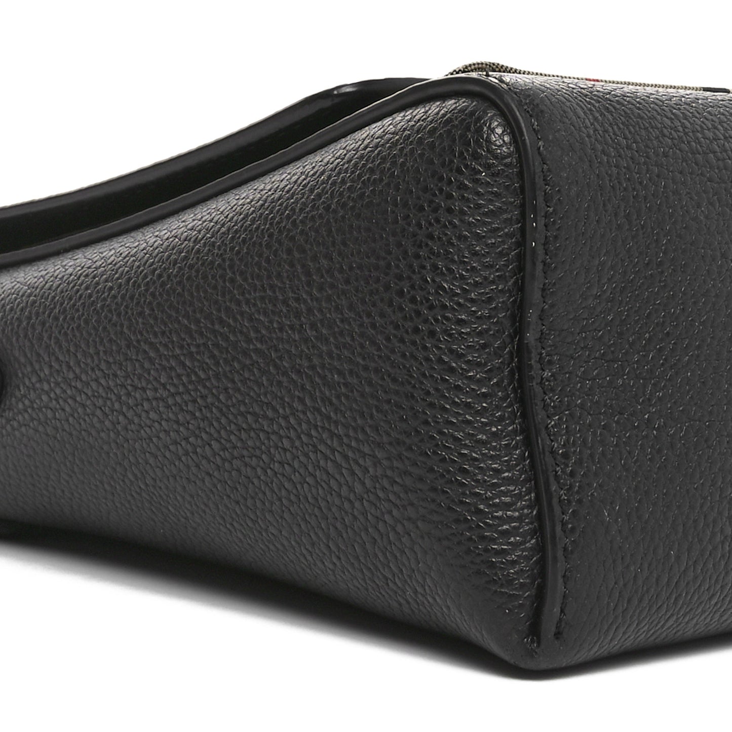 Grainy Calfskin Vintage Check Note Crossbody Bag Black