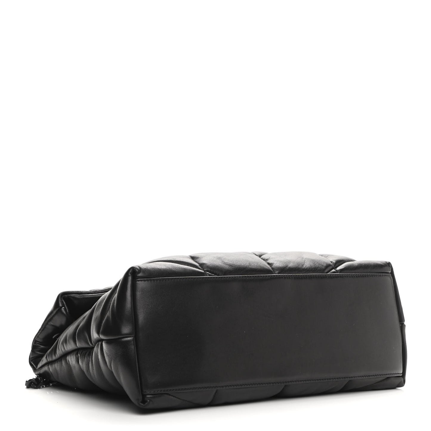 Lambskin Quilted Medium Loulou Puffer Monogram Chain Satchel Black