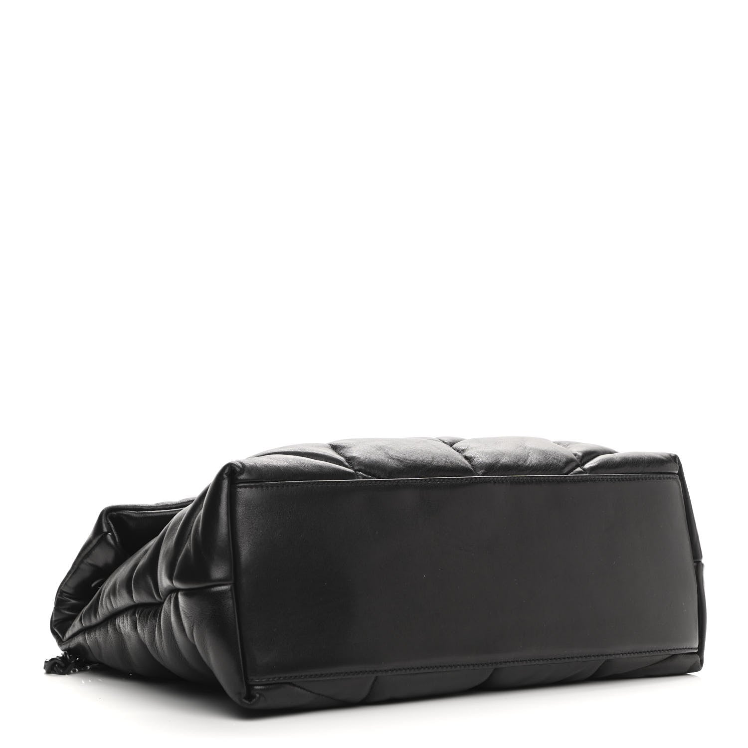 Saint Laurent Lambskin Quilted Medium Loulou Puffer Monogram Chain Satchel Black 3 of 10