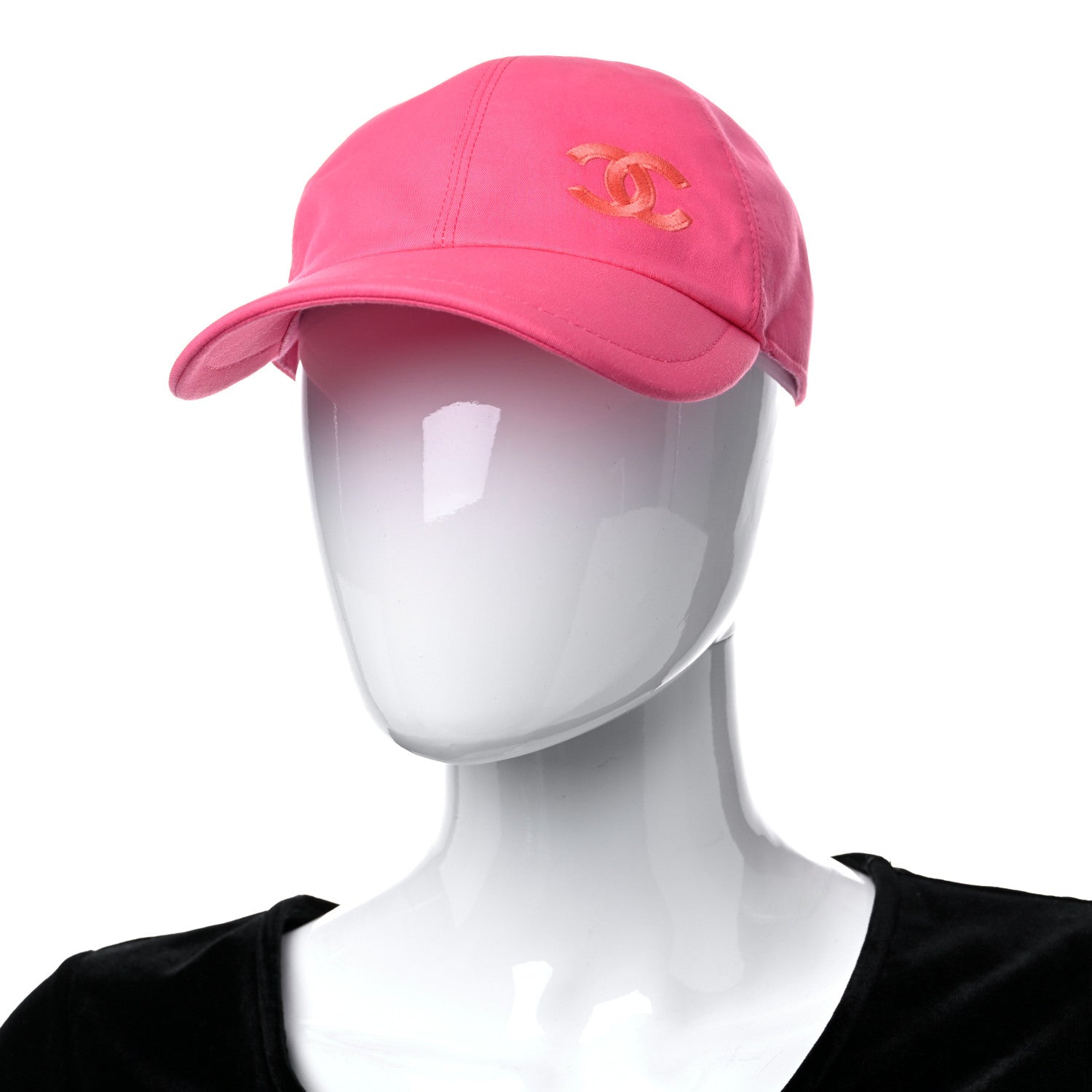 Chanel Cotton CC Cap Hat Fuchsia Orange 2 of 8