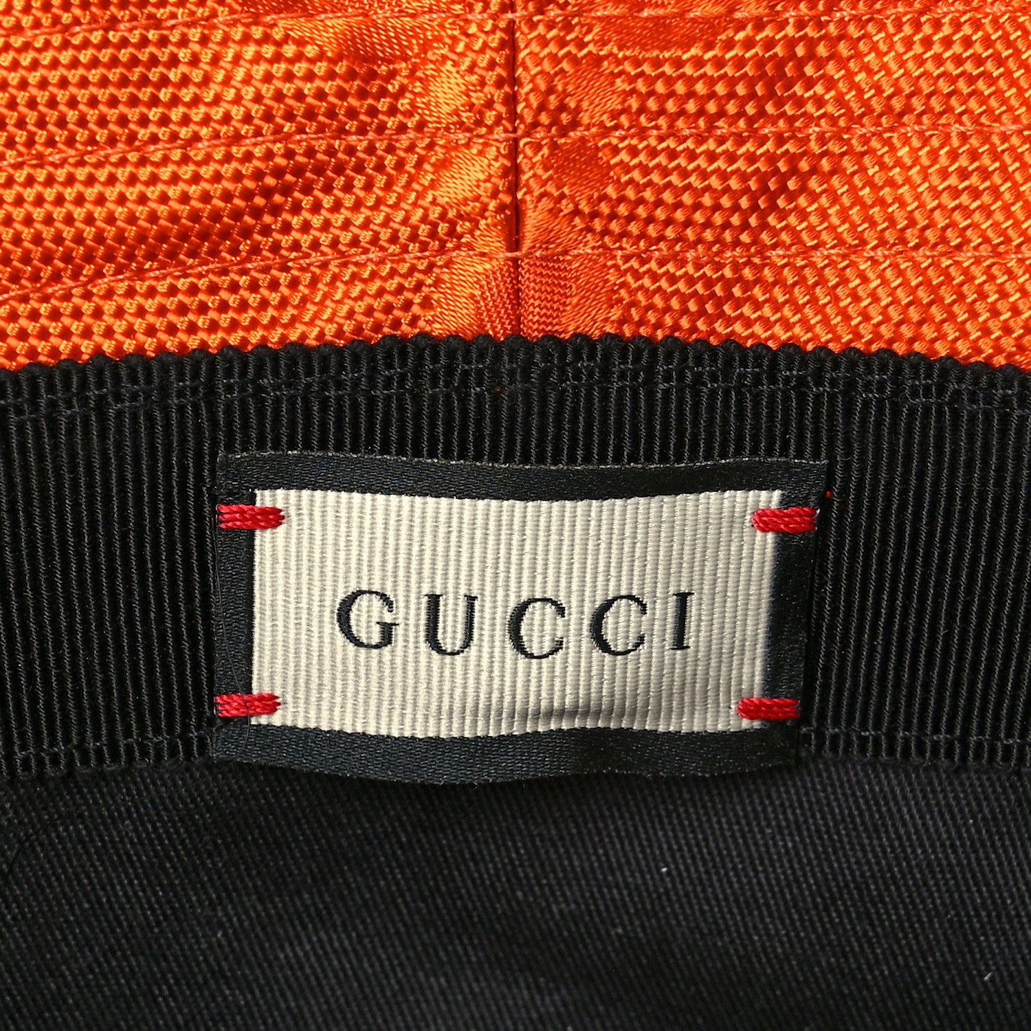Gucci Econyl Nylon Monogram Off The Grid Bucket Hat M Orange Black 7 of 8