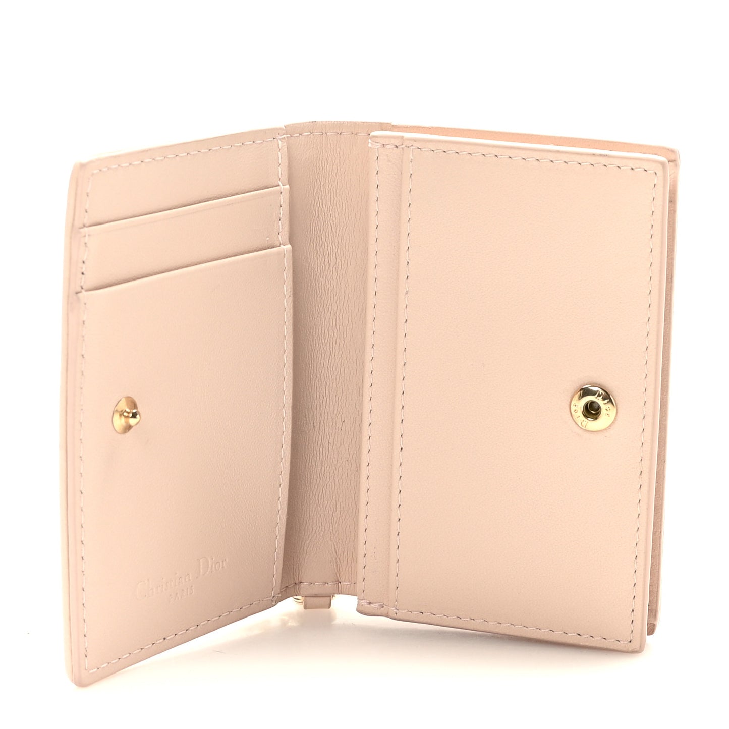 Lambskin Cannage Mini Lady Dior Wallet Aesthetic Beige