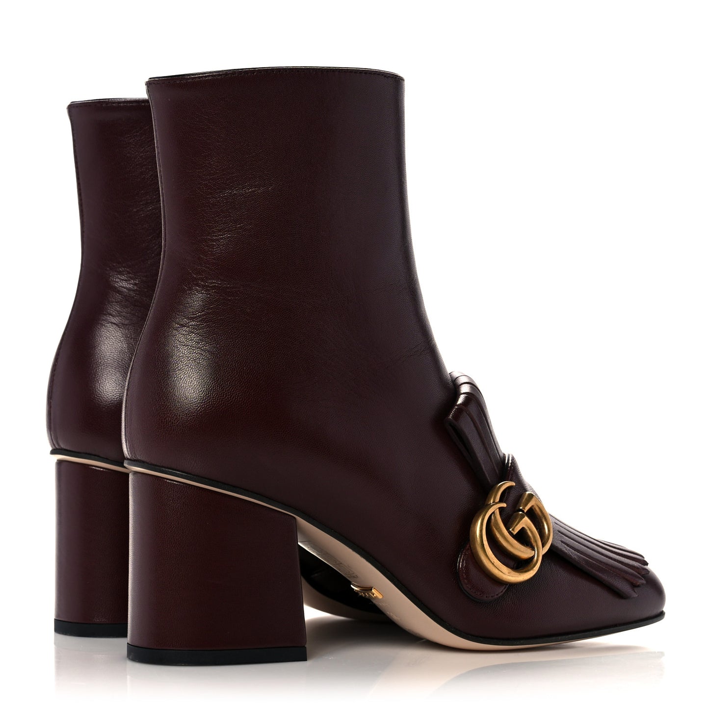 Malaga Kid GG Marmont Fringe 75mm Ankle Boots 36 Vintage Bordeaux