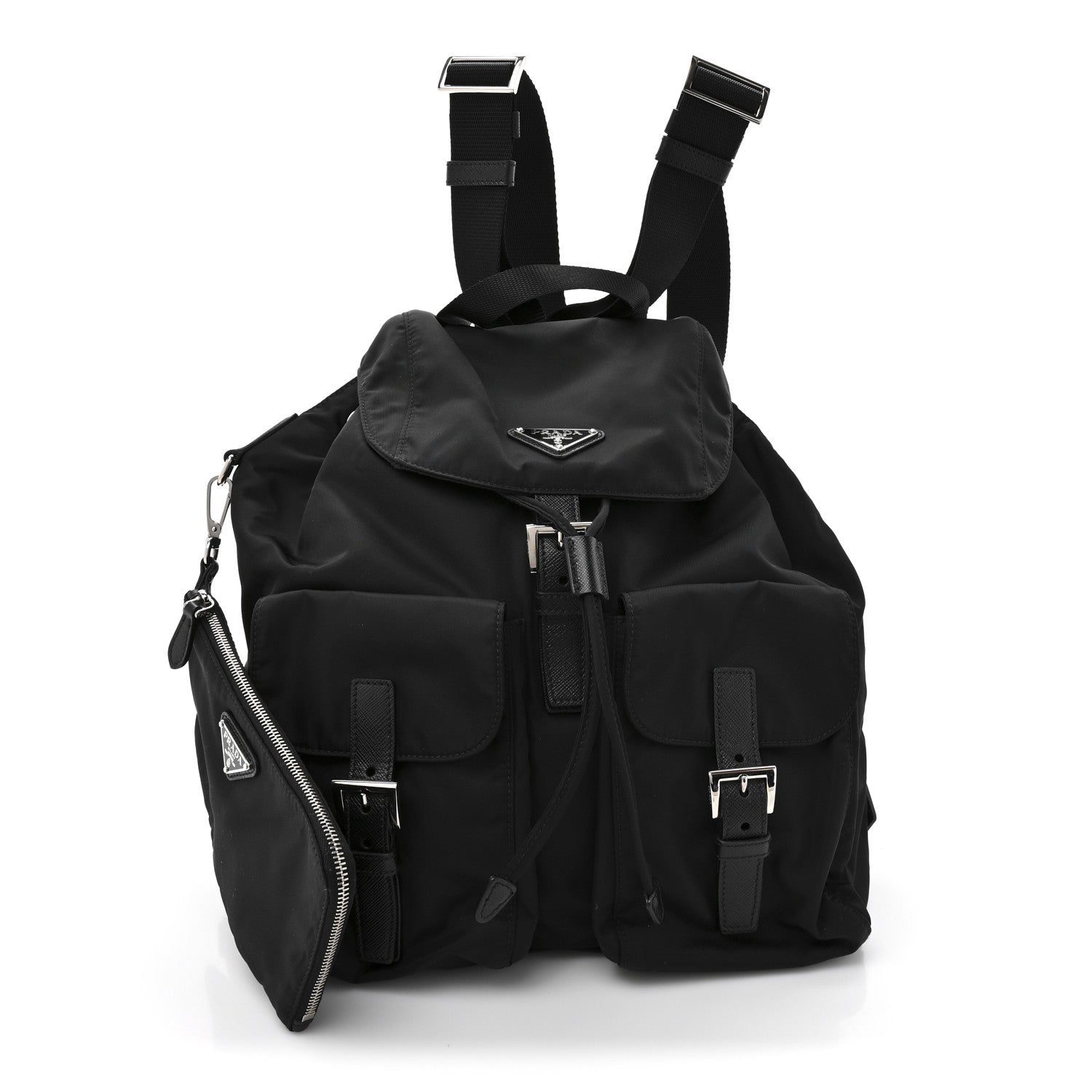 Prada Re-Nylon Vela Saffiano Medium Backpack Black 3 of 10