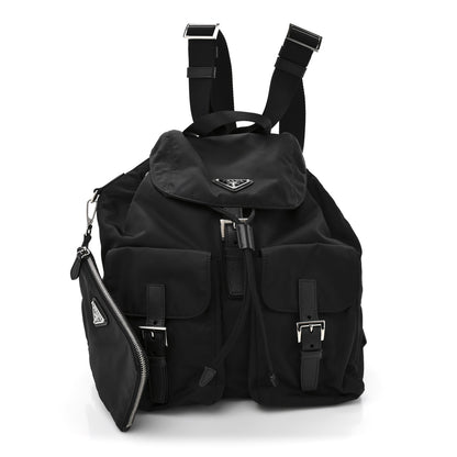 Prada Re-Nylon Vela Saffiano Medium Backpack Black 3 of 10