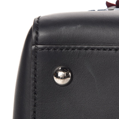 Fendi Calfskin Flowerland Medium Dotcom Satchel Black Multicolor 13 of 14